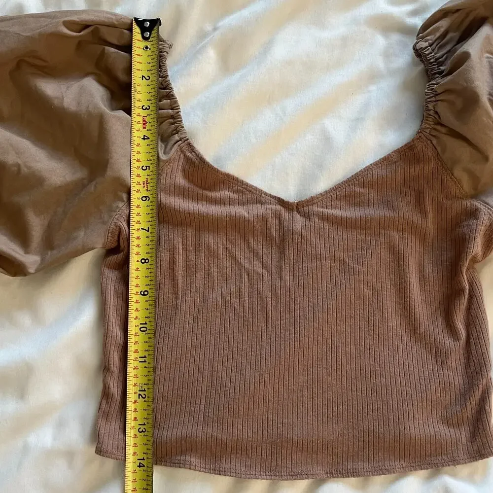 Abercrombie and Fitch Sweetheart Balloon Puff Sleeve Top Small Ren Faire Cottage